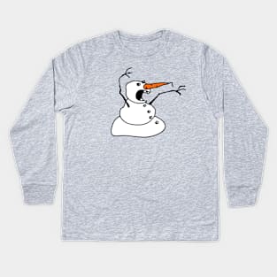 Angry-Snowman Kids Long Sleeve T-Shirt